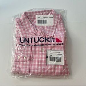 UNTUCKit Pink Gingham Shirt Womens 8